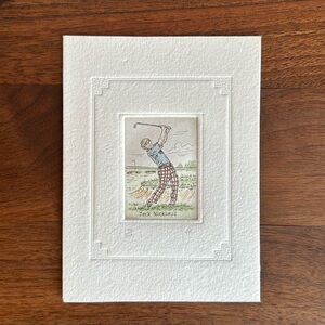Signed print of Jack Nicklaus playing golf.